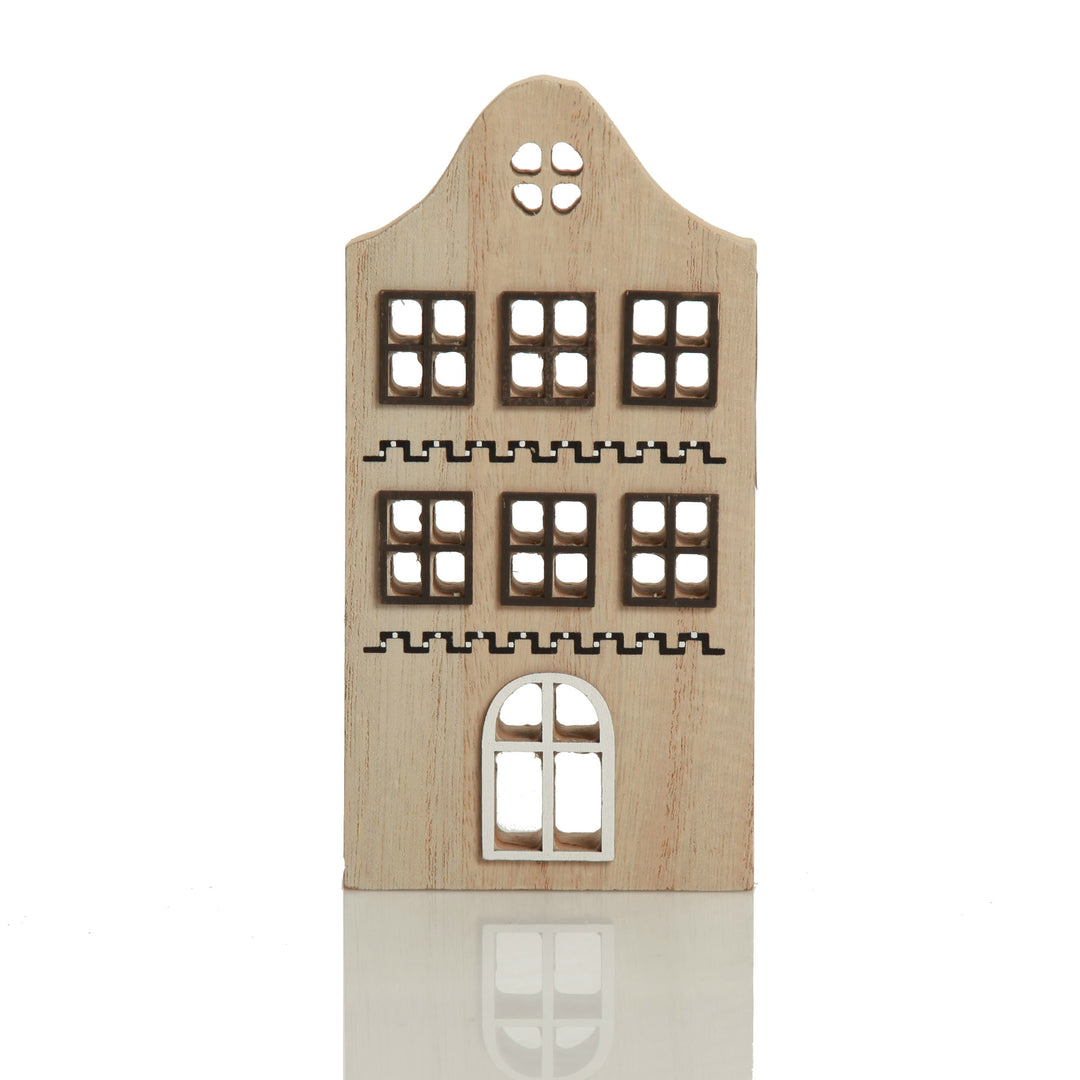 Natural Christmas Village Ornaments - Set of 2