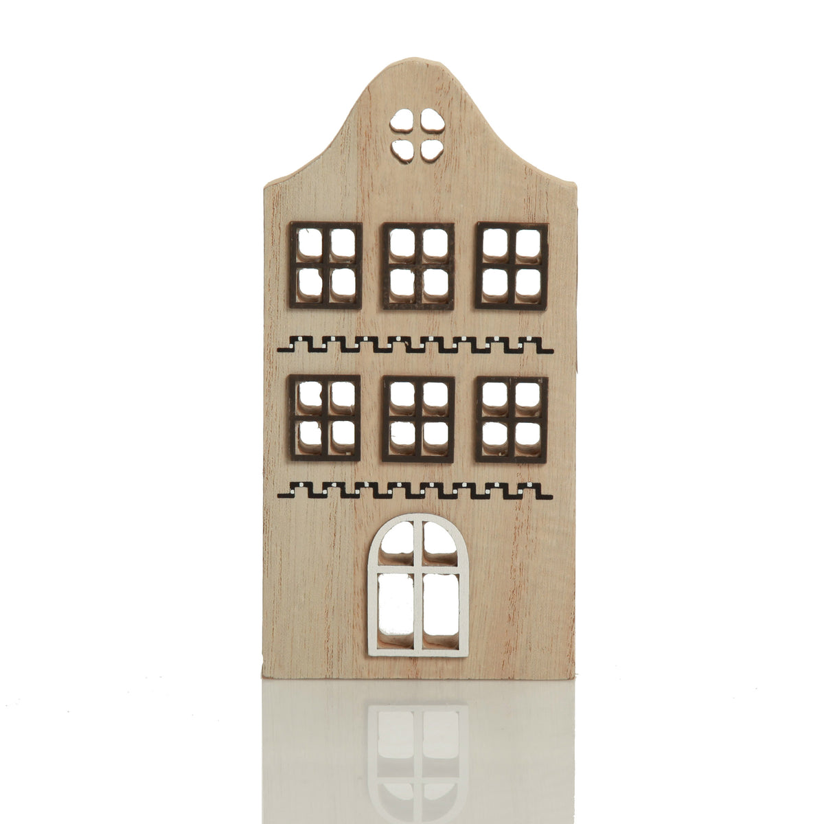 Natural Christmas Village Ornaments - Set of 2