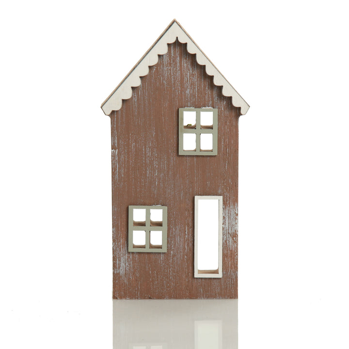 Natural Christmas Village Ornaments - Set of 2