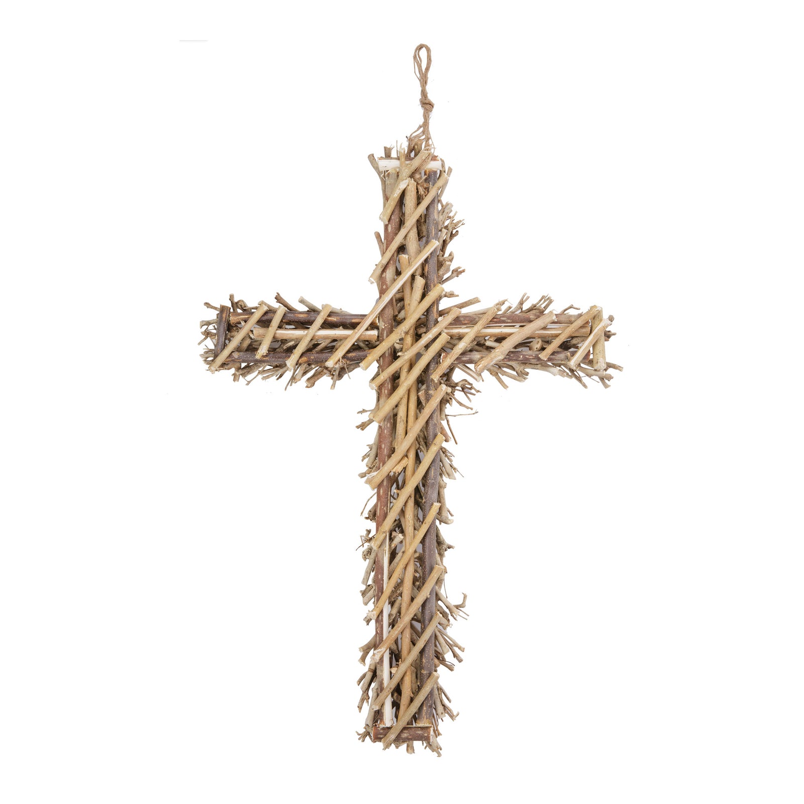Natural Driftwood Cross Wall Hanging Back