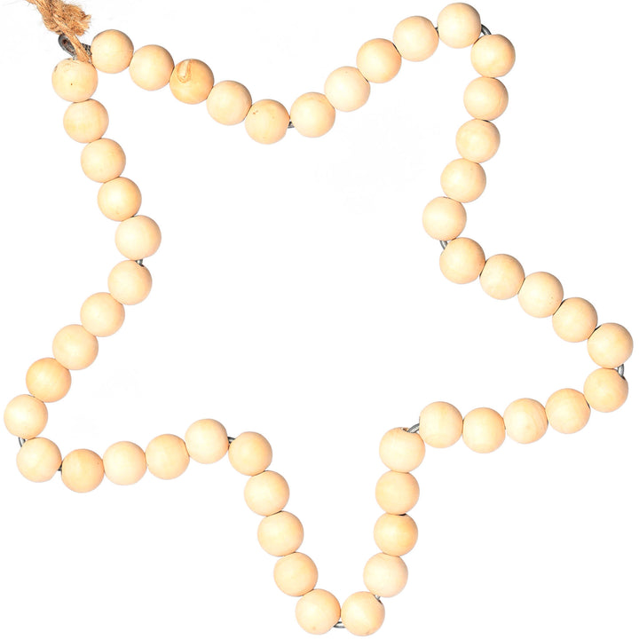 Natural Hollow Wood Bead Hanging Star