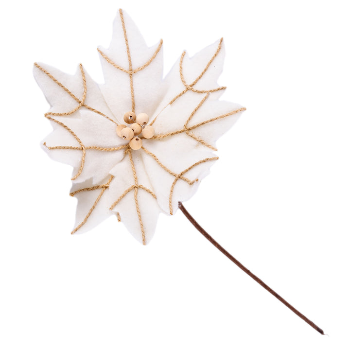 Natural Ivory Poinsettia Flower Stem