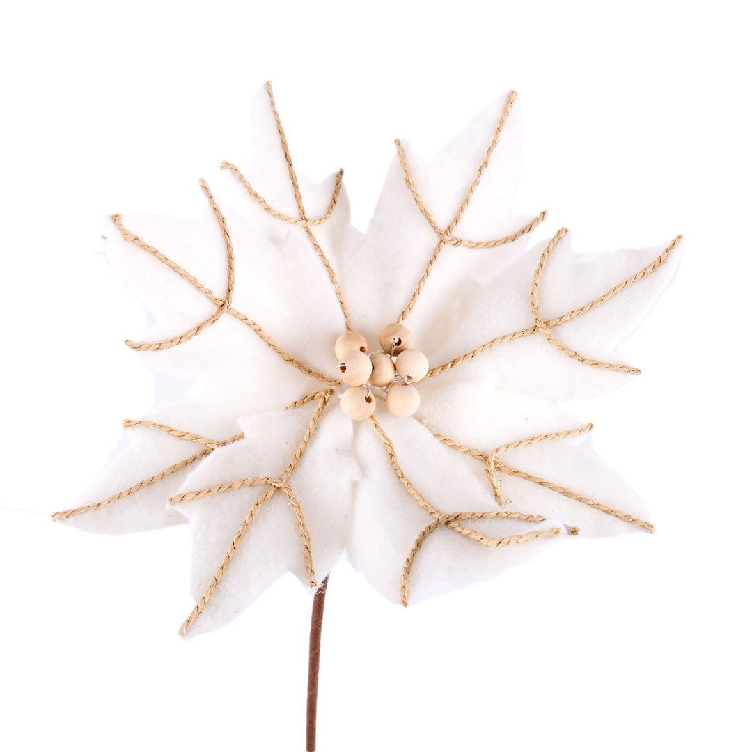 Natural Ivory Poinsettia Flower Stem