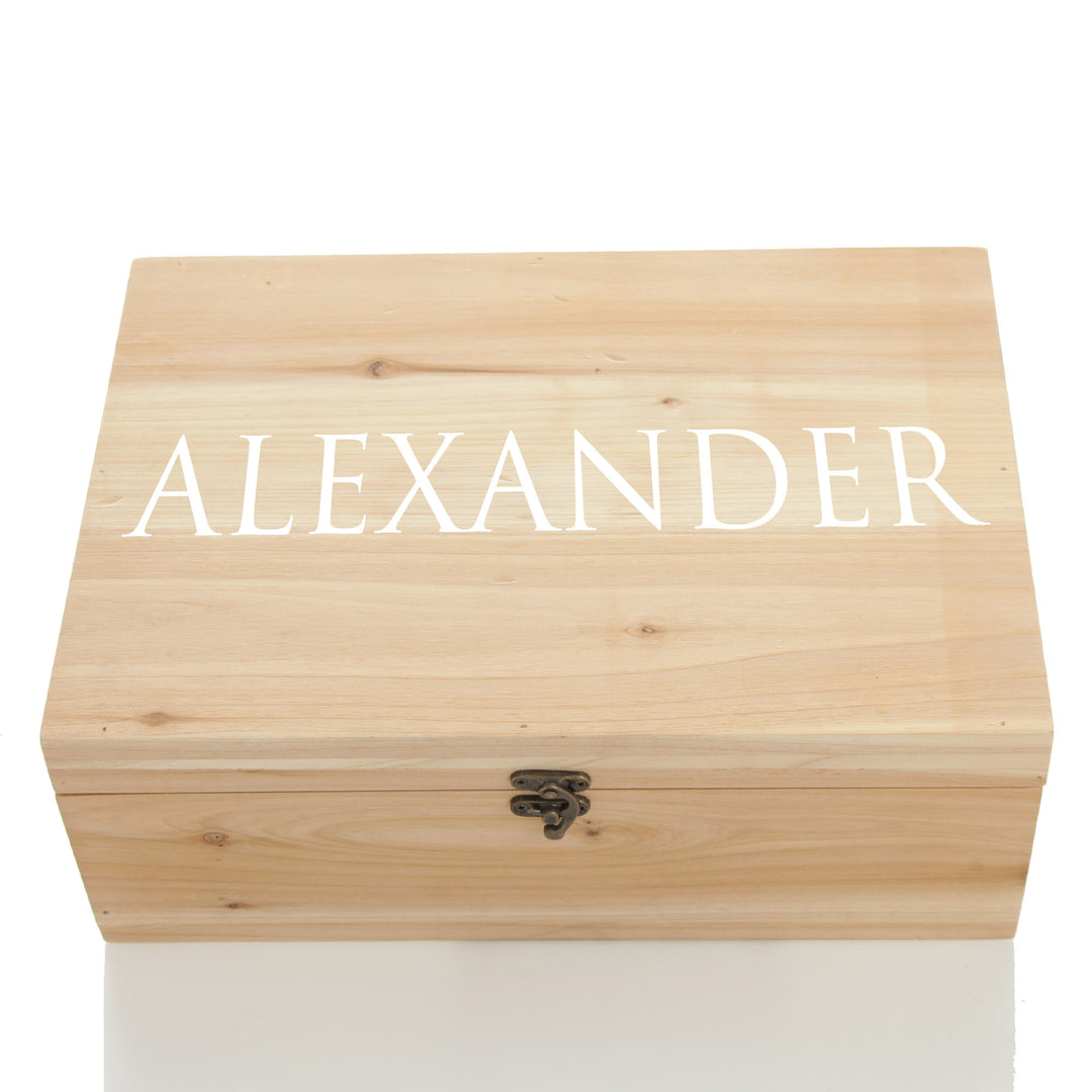 Personalised Natural Wood Keepsake Box