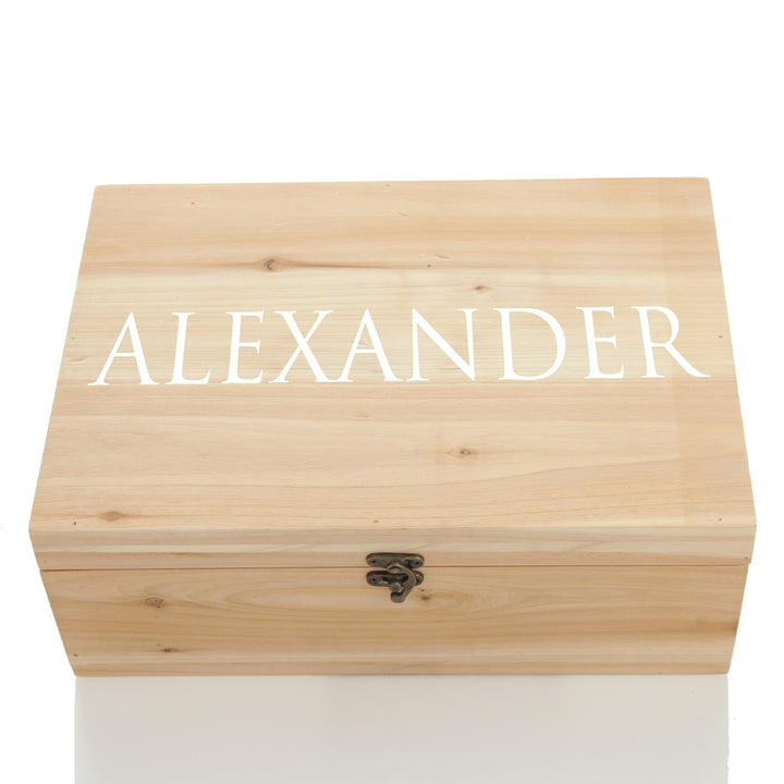 Personalised Natural Wood Keepsake Box