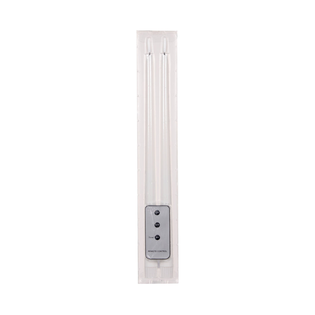 Natural LED Taper Candle Set with Remote - Set of 2