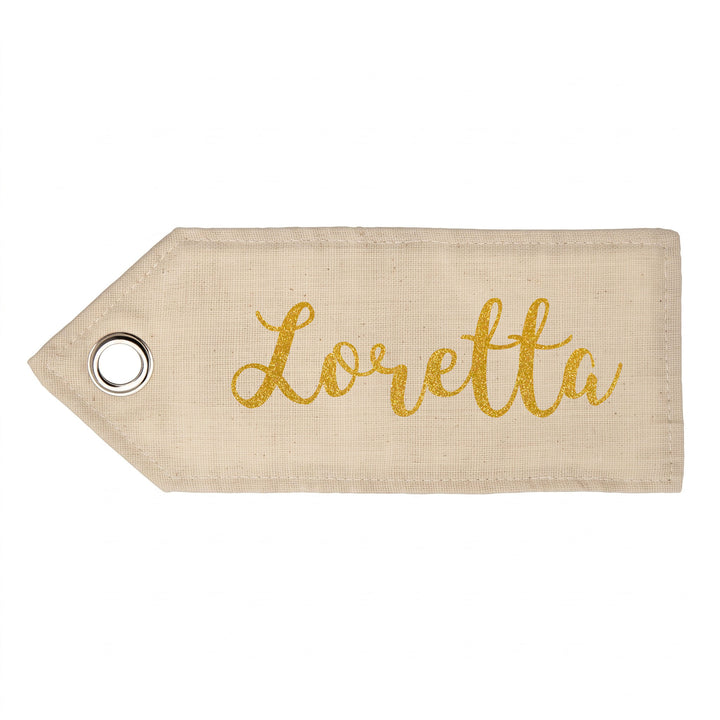 Personalised Natural Linen Santa Sack Tag