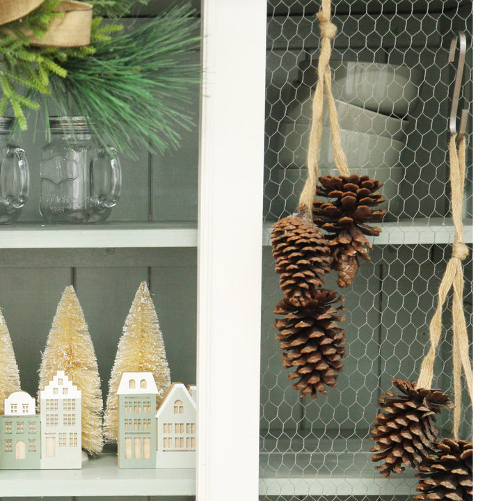 Natural Snow Tipped Pine Cone Drop Trio
