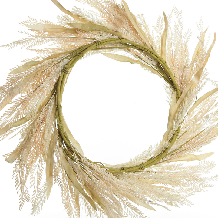 Natural Wheat and Leaves Christmas Wreath