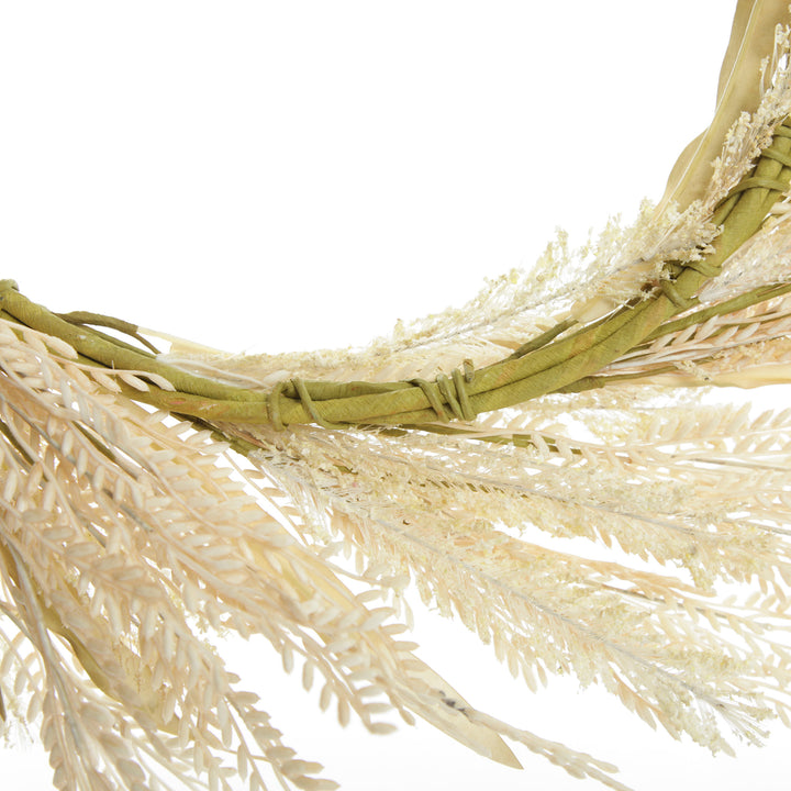 Natural Wheat and Leaves Christmas Wreath