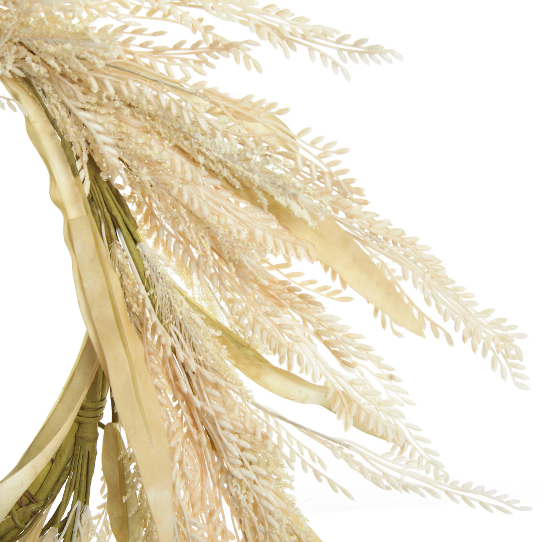 Natural Wheat and Leaves Christmas Wreath
