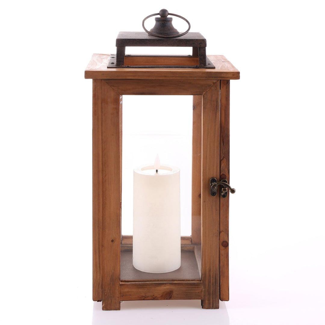 Natural Wood Frame Lantern