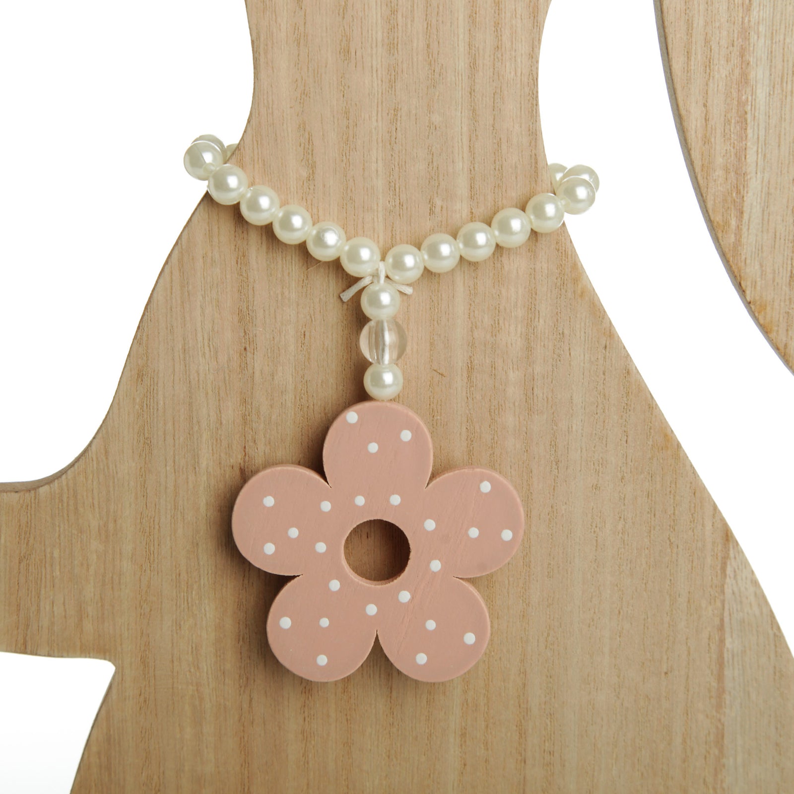 Medium Natural Wooden Bunny Ornament