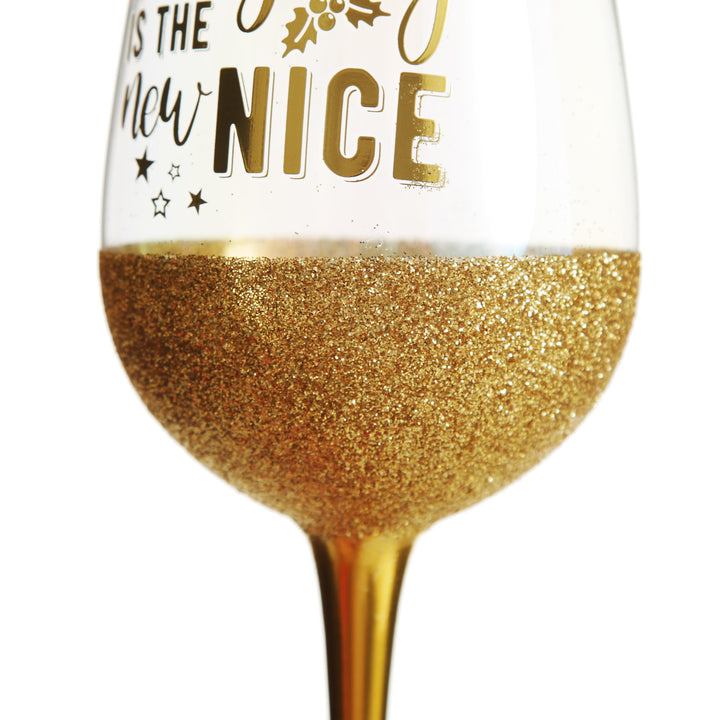 Naughty is the New Nice Christmas Wine Glass