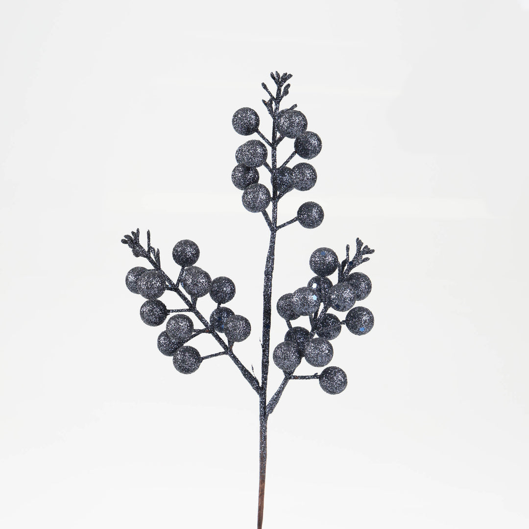 Navy Blue Glitter Berry Pick - 32cm