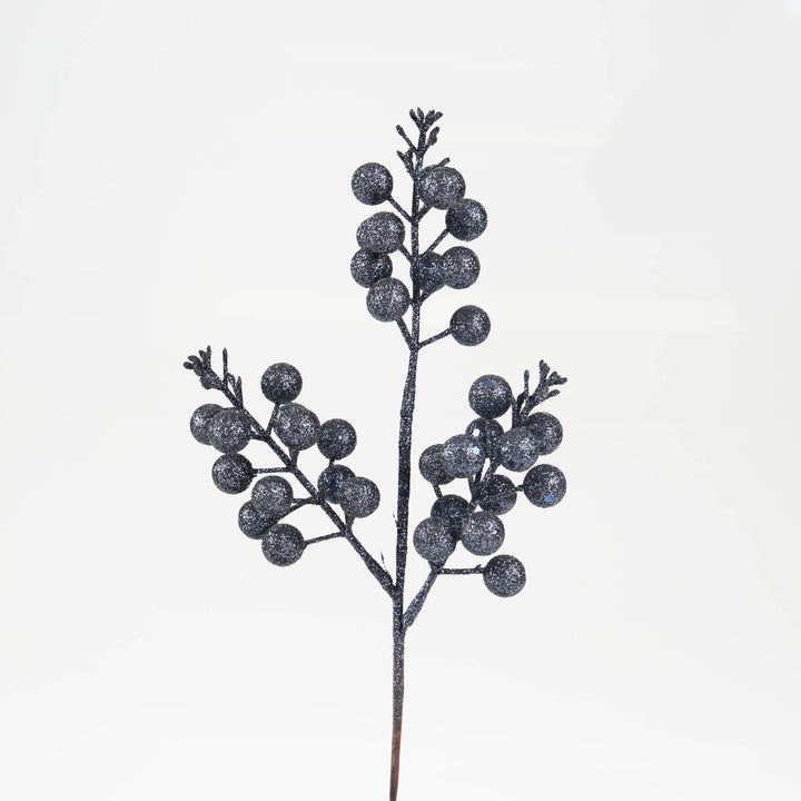 Navy Blue Glitter Berry Pick - 32cm