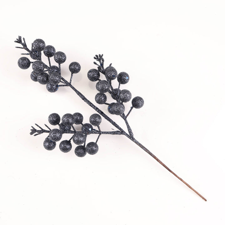 Navy Blue Glitter Berry Pick - 32cm