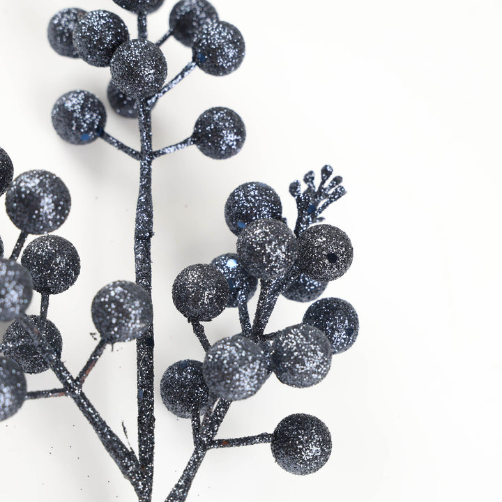 Navy Blue Glitter Berry Pick - 32cm