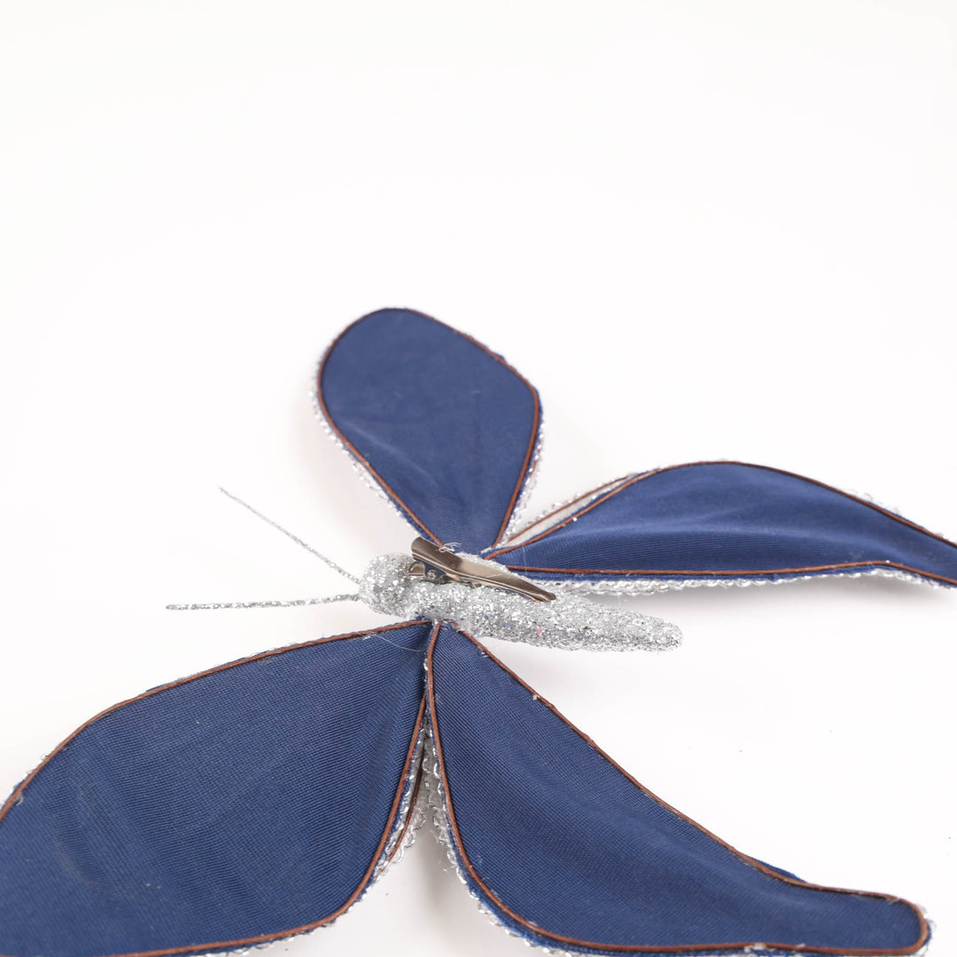 Navy Blue Sequin Edge Butterfly Clip