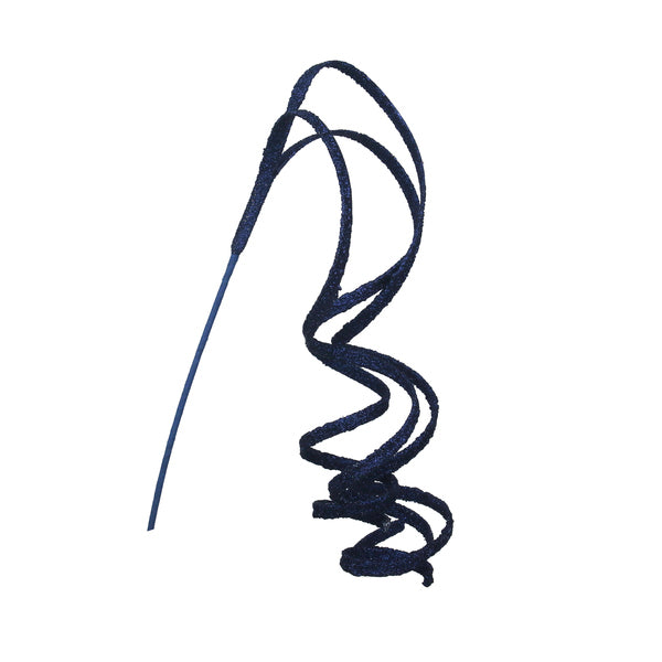 Navy Glitter Curly Christmas Pick - 107cm