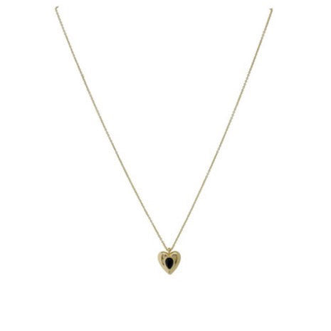 Resin Heart Pendant Necklace - Gold