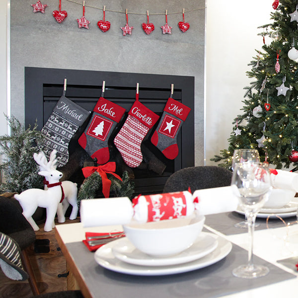 Grey Felt Tree Stocking - Lifestyle