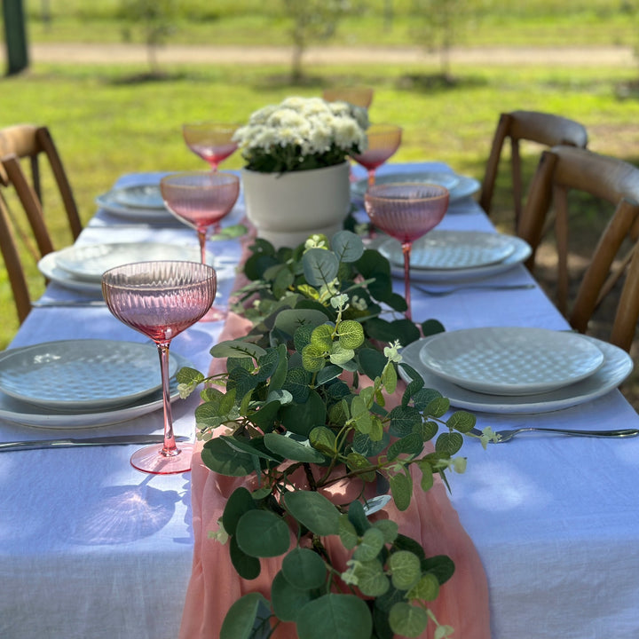 Nude Pink Muslin Cloth Long Table Runner - 4.5m