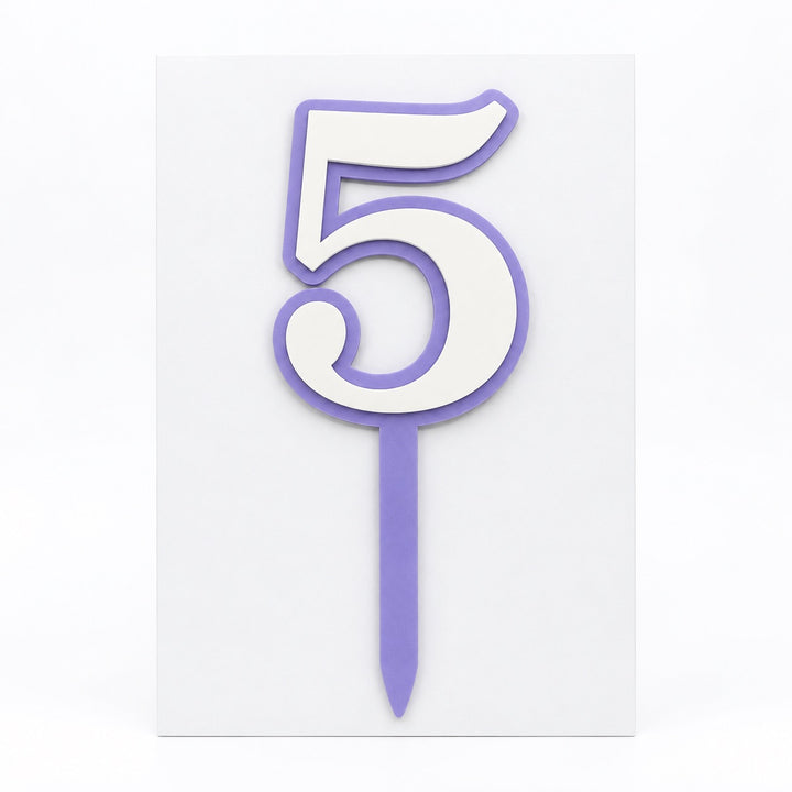 Number Acrylic Cut Double Layer Cake Topper