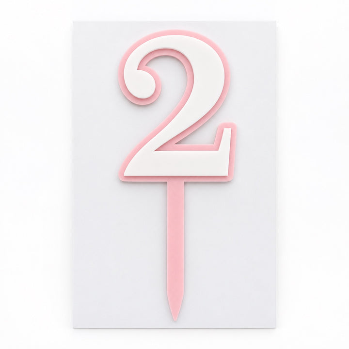 Number Acrylic Cut Double Layer Cake Topper