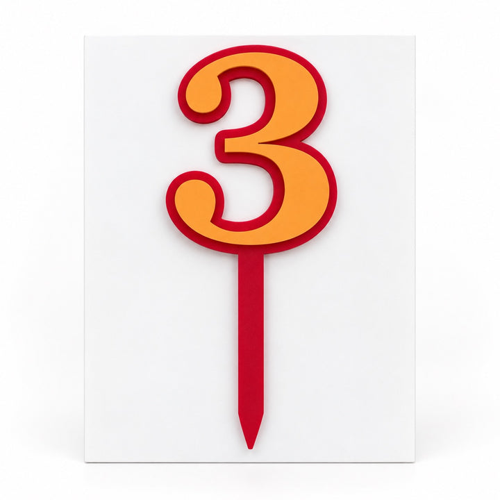 Number Acrylic Cut Double Layer Cake Topper