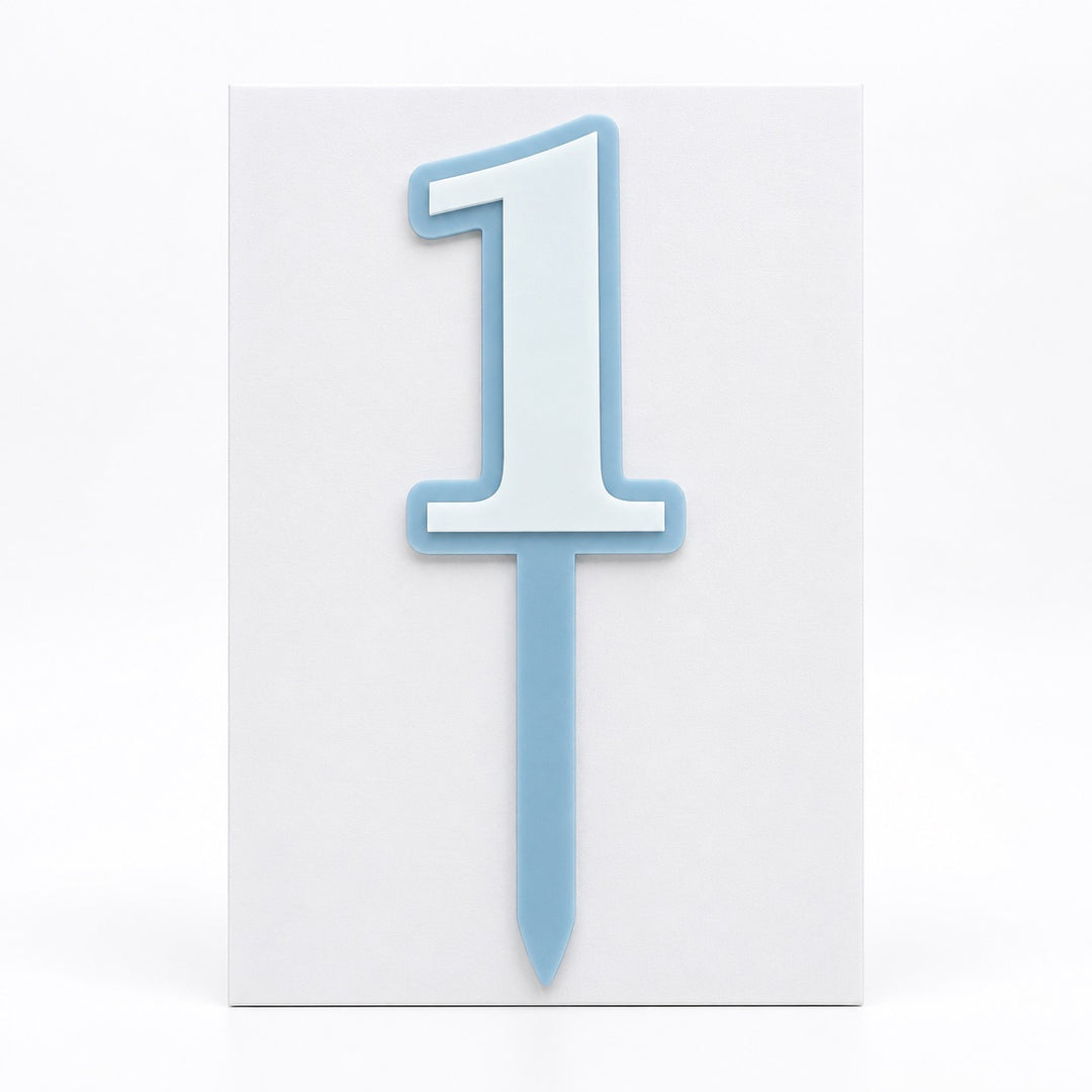 Number Acrylic Cut Double Layer Cake Topper