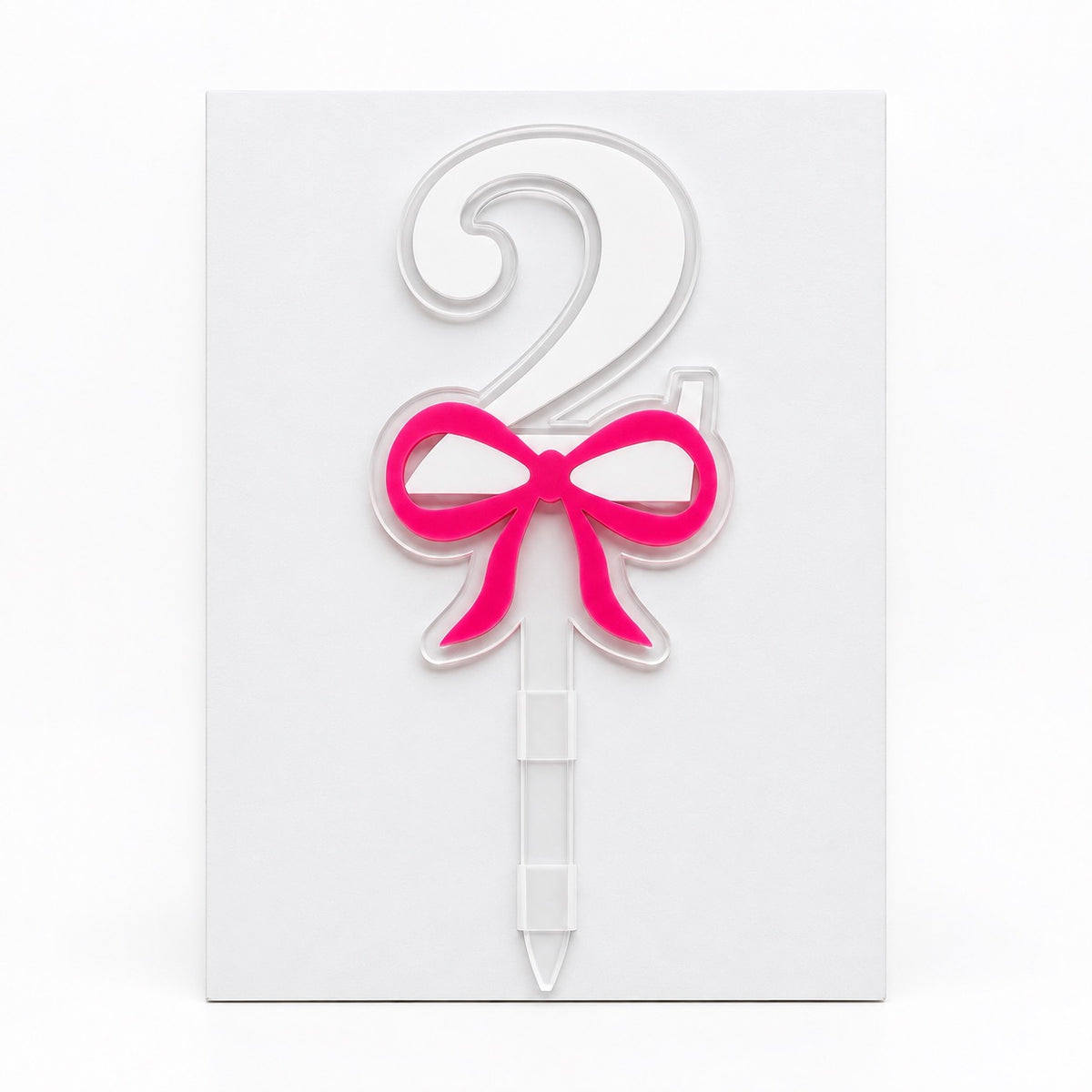 Number with Bow Acrylic Cut Double Layer Cake Topper