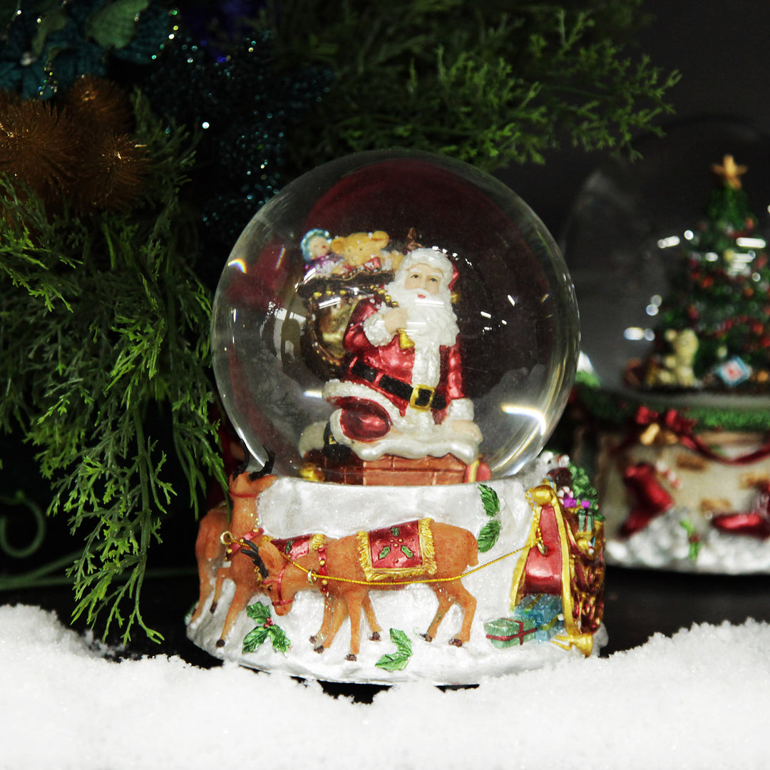 Christmas Musical Snowglobe with Santa and his Reindeers