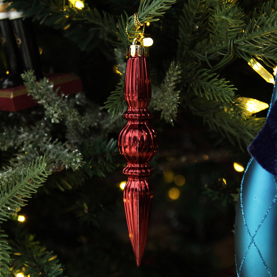 Small Red Christmas Finial Decoration - Set of 3