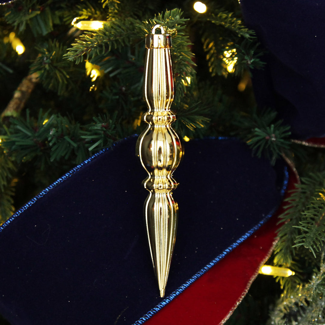 Small Champagne Christmas Finial Decoration - Set of 3