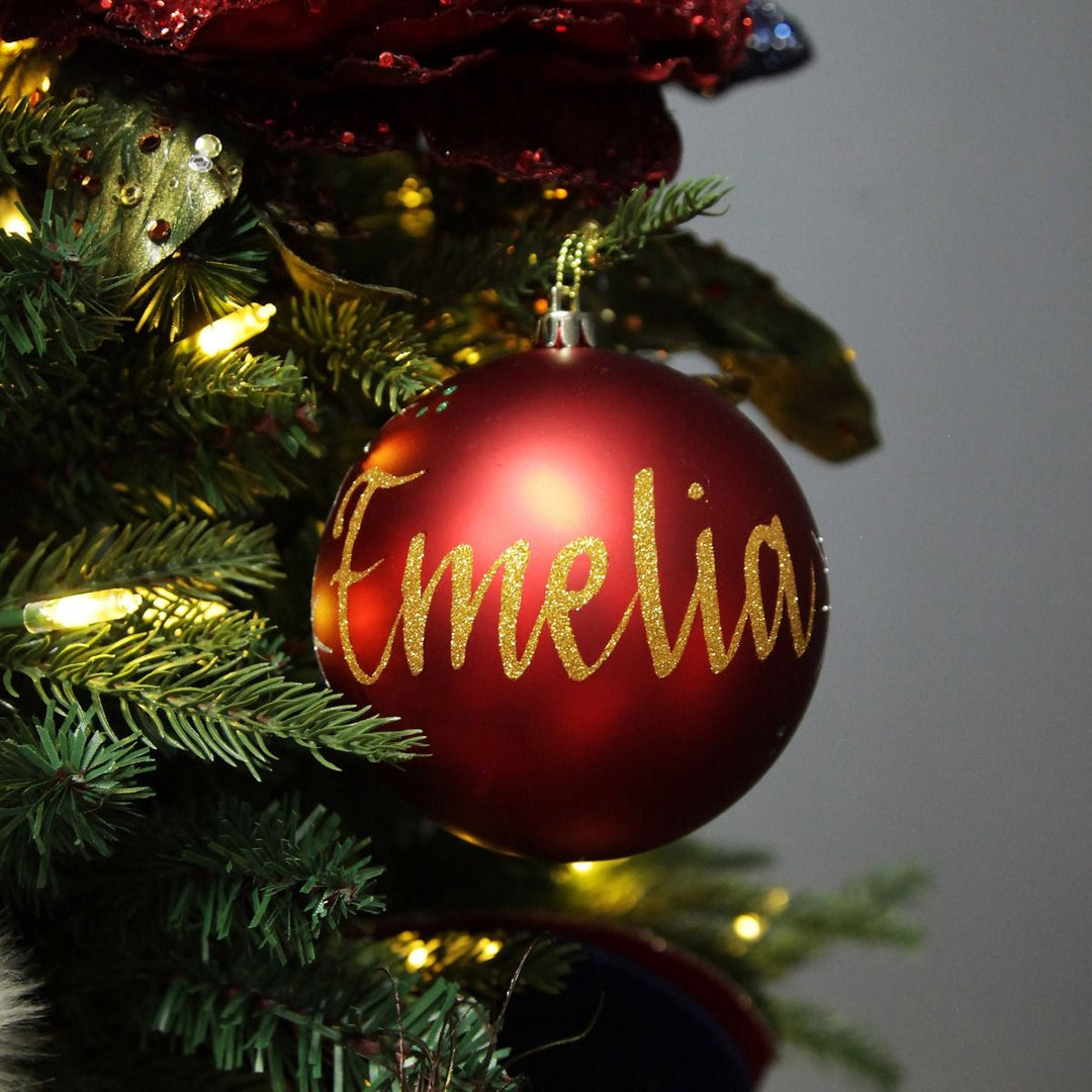 Personalised Red Shatterproof Christmas Bauble