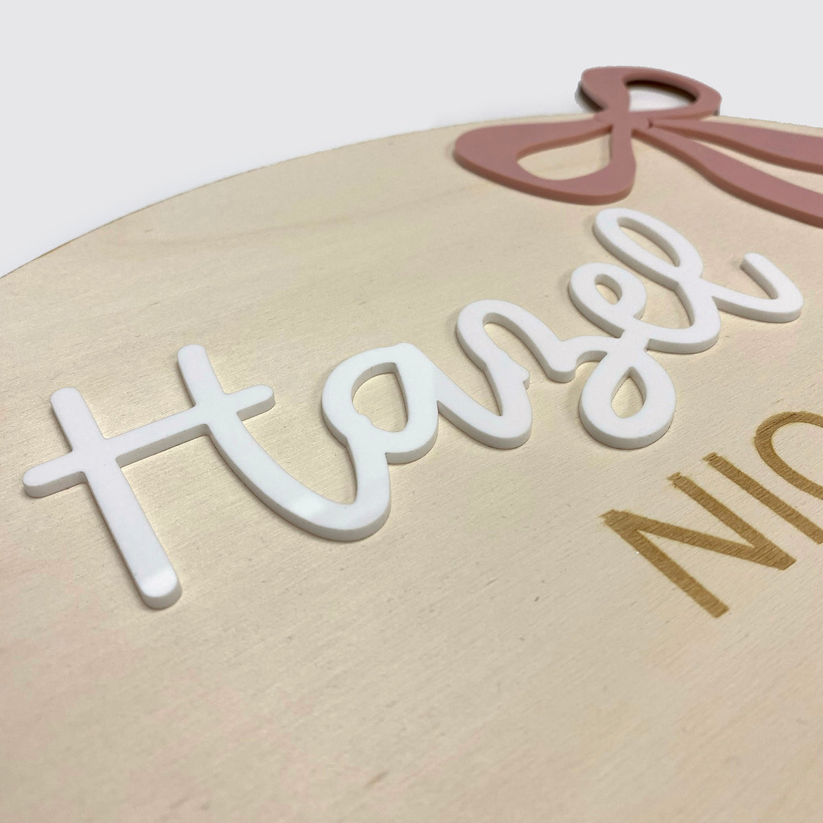 Oval Name Plaque with Bow