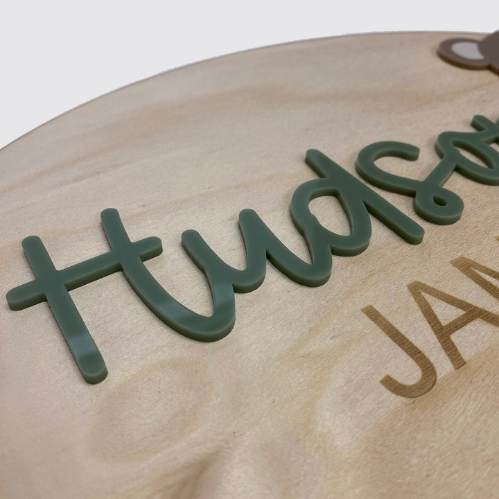 Oval Name Plaque with Teddy 