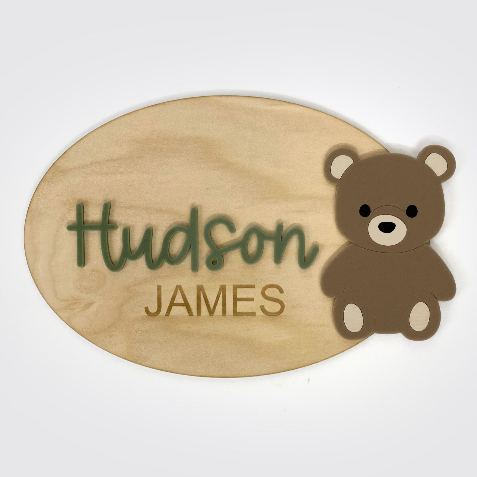 Oval Name Plaque with Teddy 