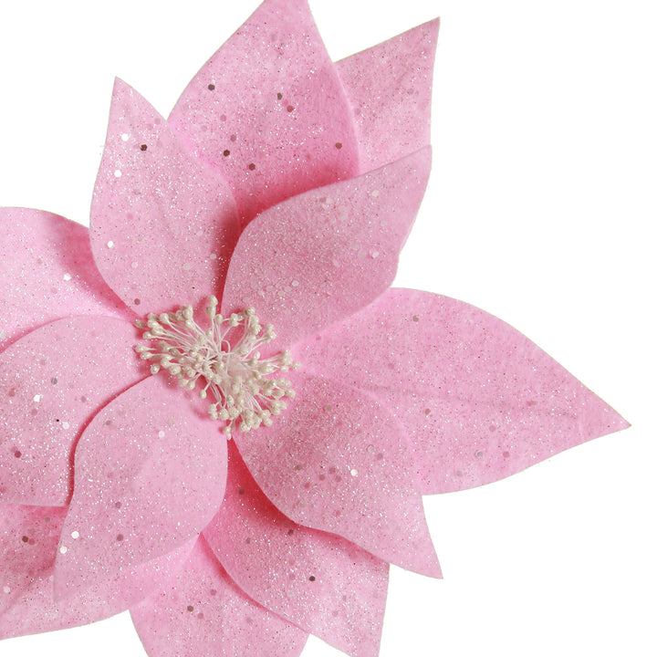 Pale Pink Flower with Silver Glitter