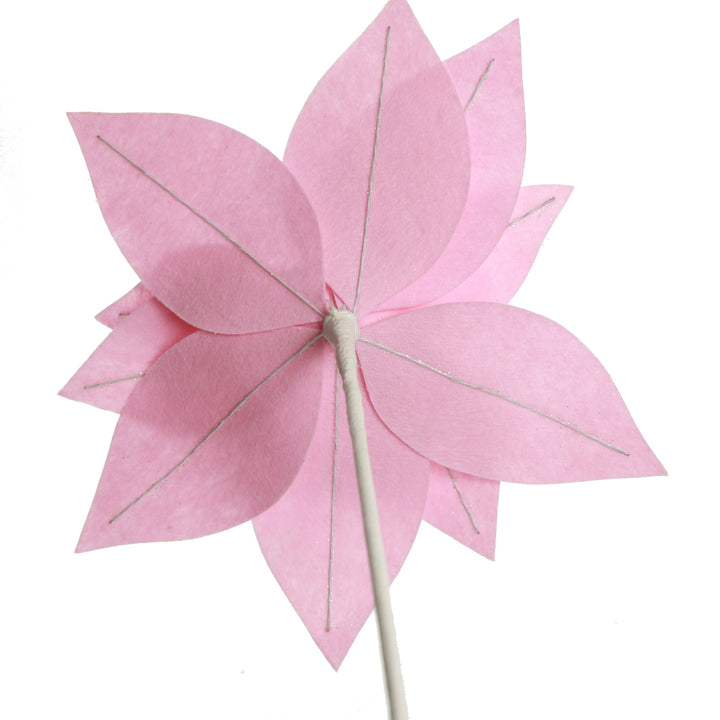 Pale Pink Flower with Silver Glitter