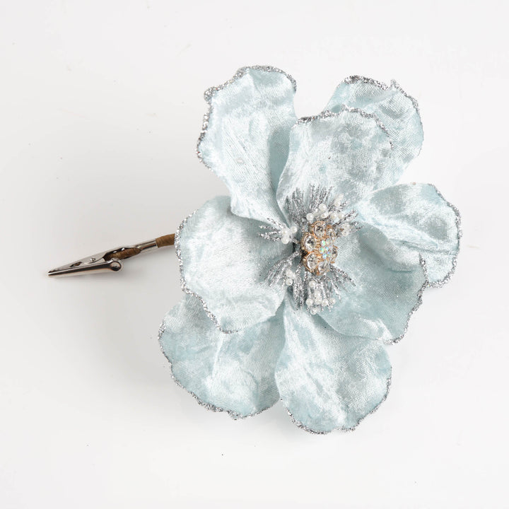 Pale Blue Blue Magnolia Flower Clip
