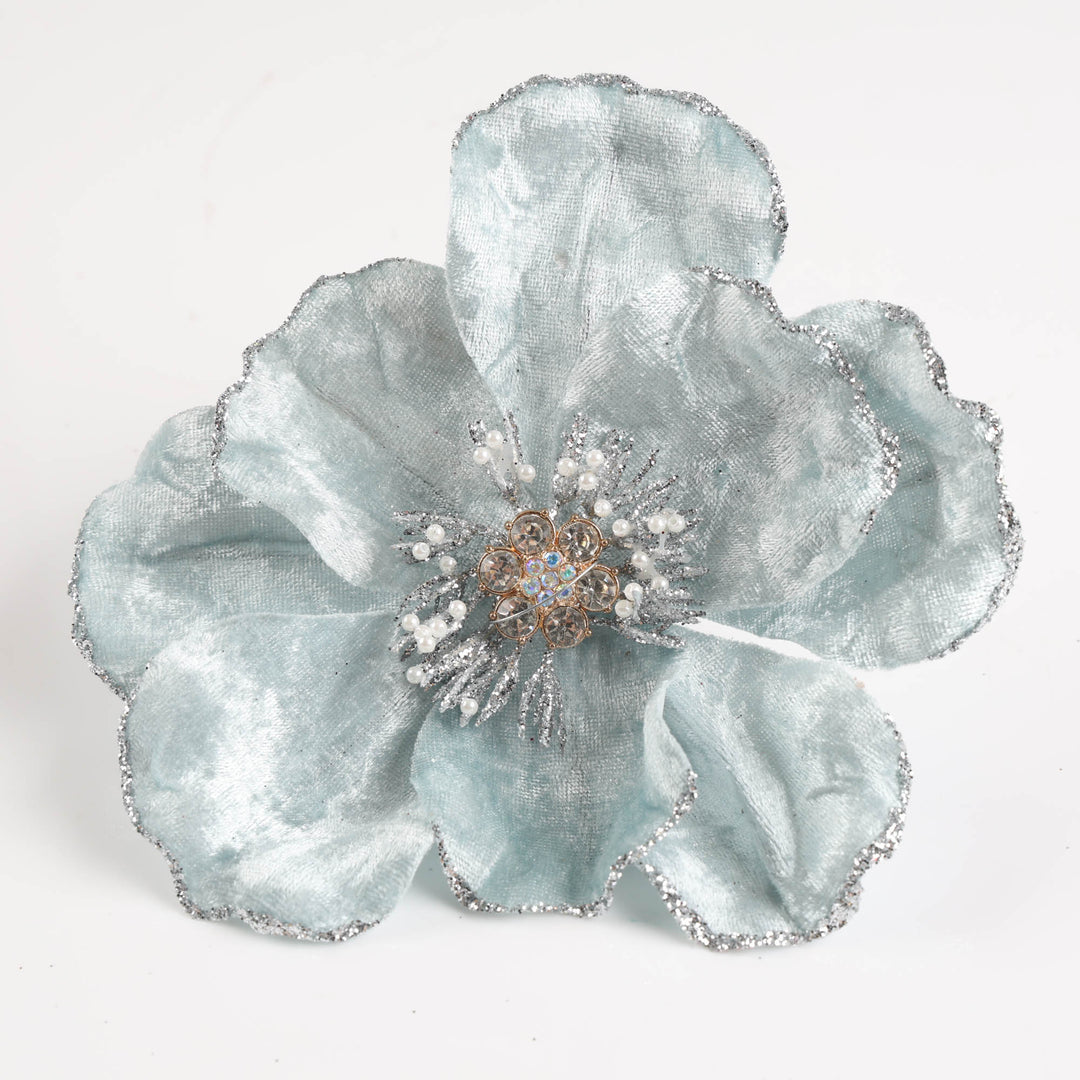 Pale Blue Blue Magnolia Flower Clip