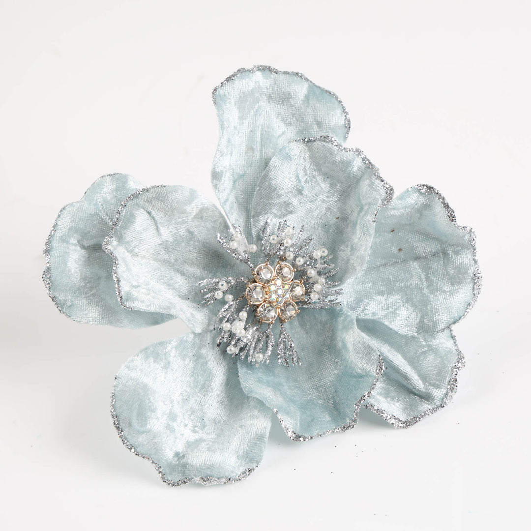 Pale Blue Blue Magnolia Flower Clip