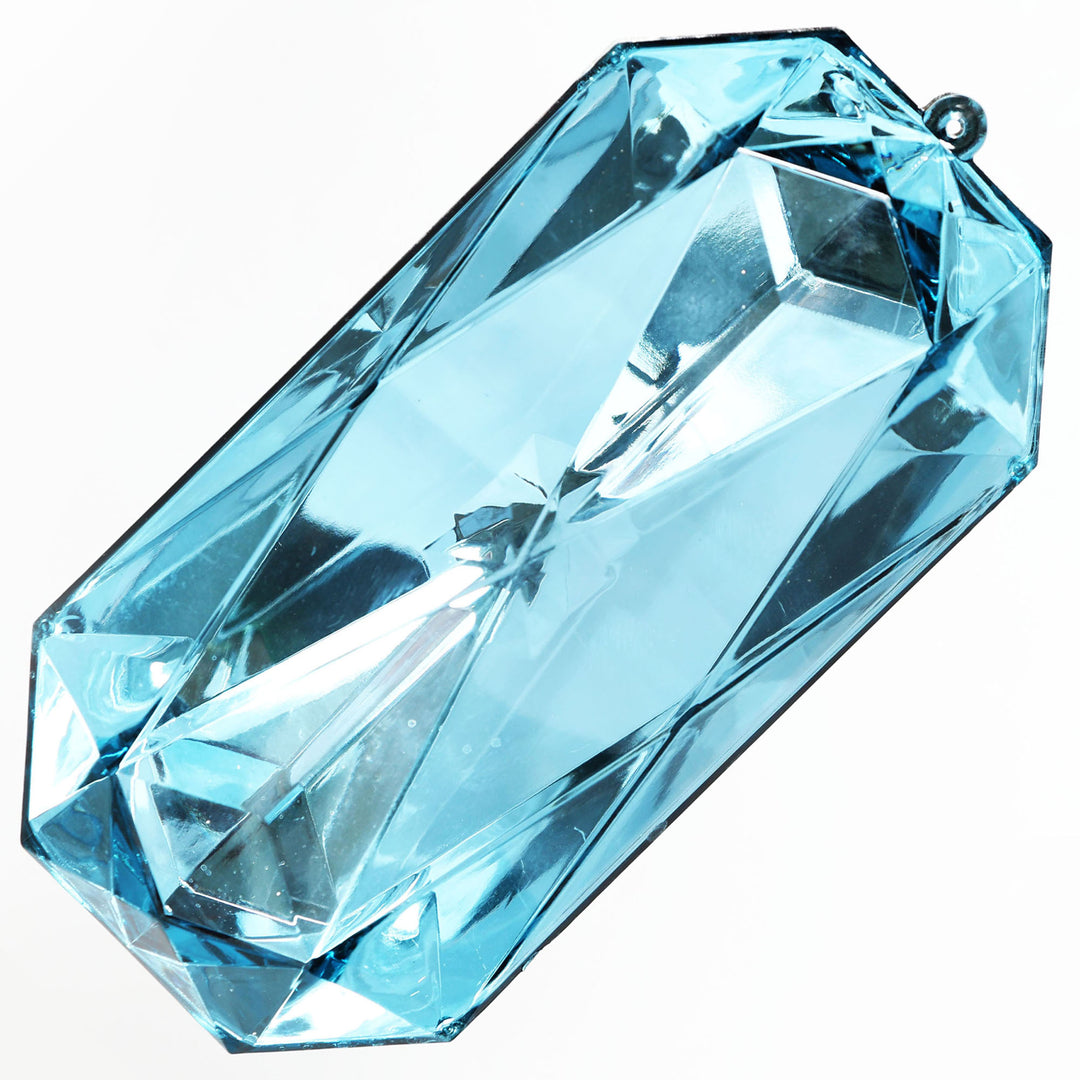Pale Blue Emerald Cut Gem Christmas Hanging Decoration