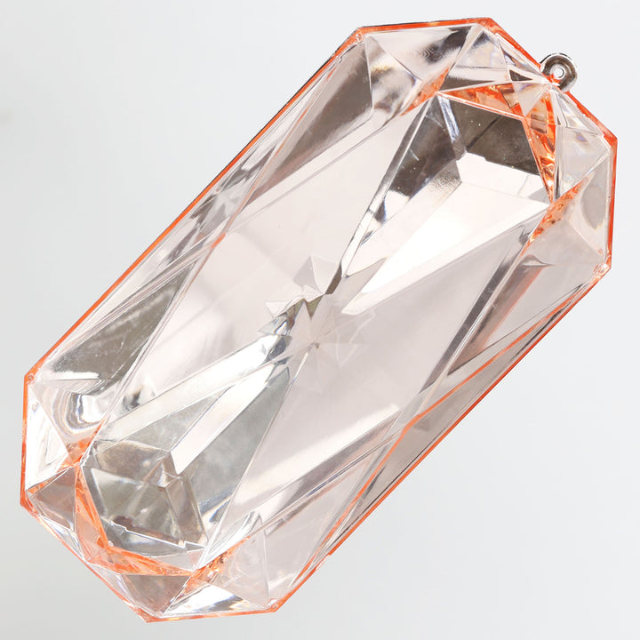 Pale Pink Emerald Cut Gem Christmas Hanging Decoration