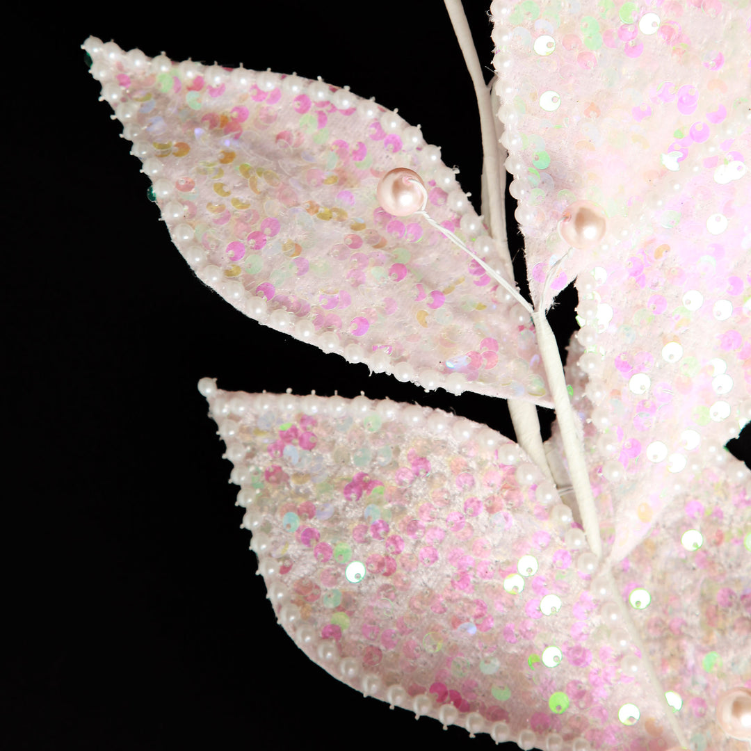 Pale Pink Sequin Leaf Garland