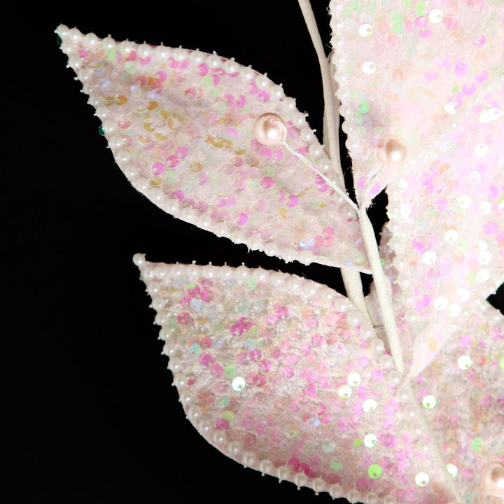 Pale Pink Sequin Leaf Garland