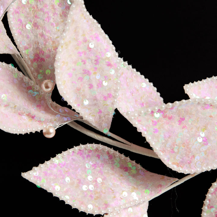 Pale Pink Sequin Leaf Garland