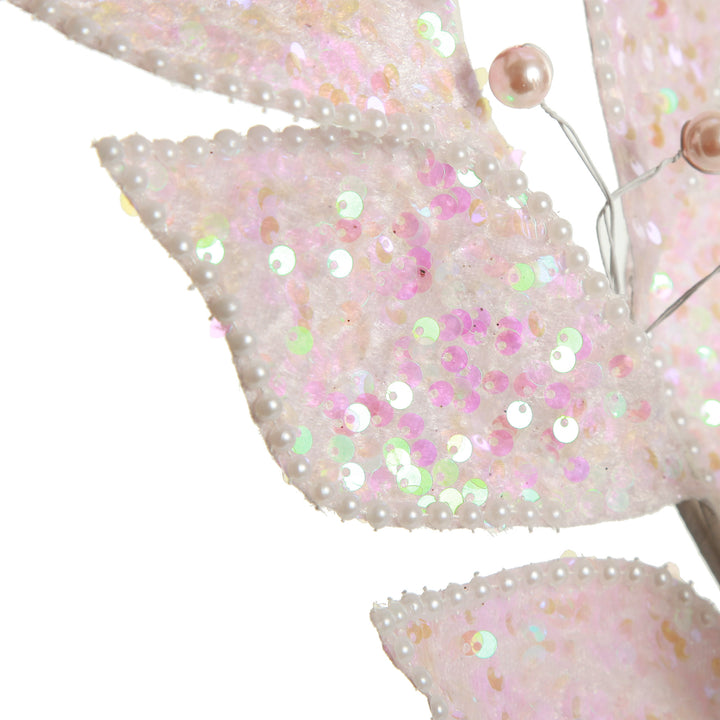 Pale Pink Sequin Leaf Garland
